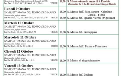 Calendario liturgico 8-15 Ottobre 2023