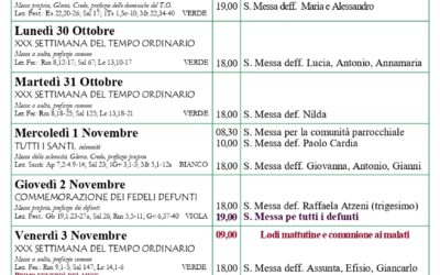 Calendario liturgico 5-12 Novembre