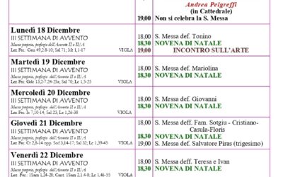Calendario liturgico 17-24 dicembre 2023
