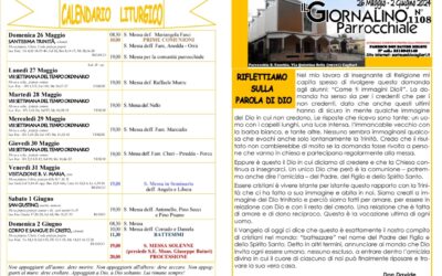 Calendario liturgico e giornalino parrocchiale 26 maggio – 2 Giugno 2024