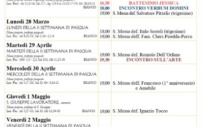 Calendario liturgico e giornalino parrocchiale  27 aprile – 4 maggio 2025