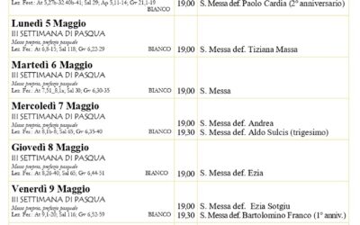 Calendario liturgico e giornalino parrocchiale 4-11 maggio 2025