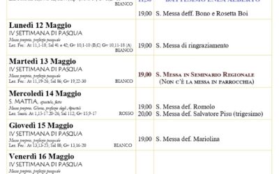 Calendario liturgico e giornalino parrocchiale 11-18 maggio 2025