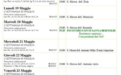 Calendario liturgico e giornalino parrocchiale 18-25 maggio 2025
