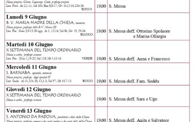 Calendario liturgico e giornalino parrocchiale 8-15 giugno 2025