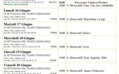 Calendario liturgico e giornalino parrocchiale 15-22 giugno 2025