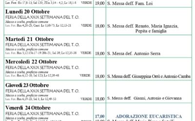 Calendario liturgico e giornalino parrocchiale 19 – 26 ottobre 2025
