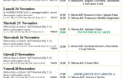 Calendario liturgico e giornalino parrocchiale 23-30 novembre 2025