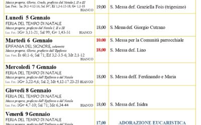 Calendario liturgico e giornalino parrocchiale 4-11 gennaio 2026